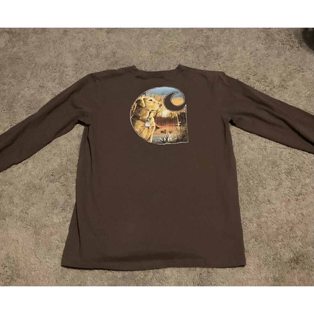 Carhartt Force Shirt  LargeLG  14/16 BoysLong Sleeve Relaxed Fit Pocket Workwear - Picture 4 of 8